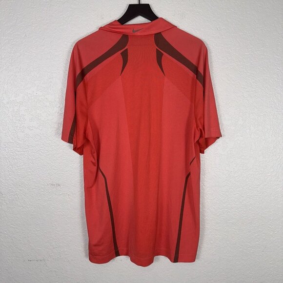 Nike Golf Polo‎ Mens XL Orange Coral Performance Dri-Fit Outdoor Casual Bright - Picture 3 of 12
